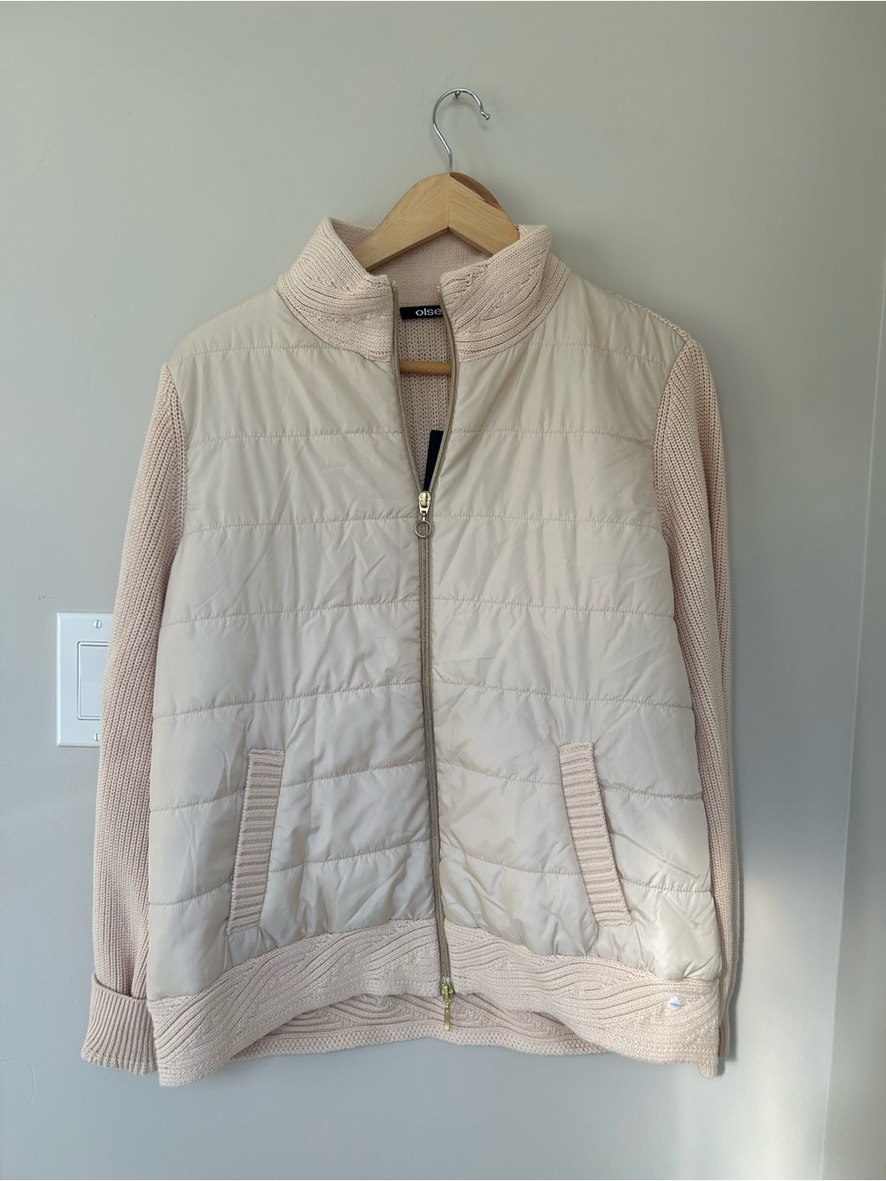 Olsen cream padded knit cardigan Jacket